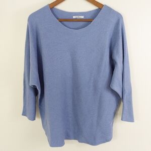 Vila Milano Mila Scoop Neck Sweater Blue Large